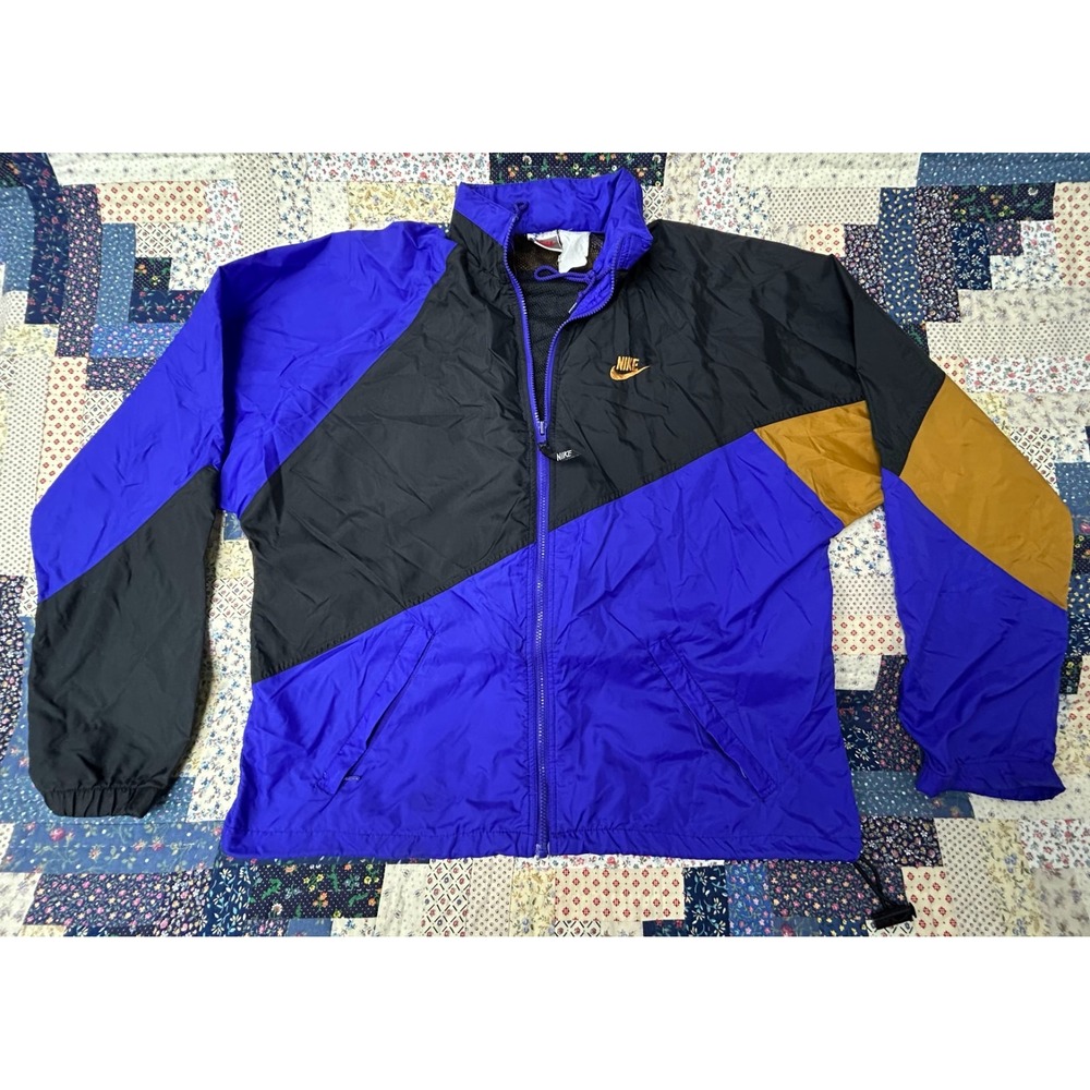 Vintage 90's Nike Jacket Hooded Logo Zip Windbreaker